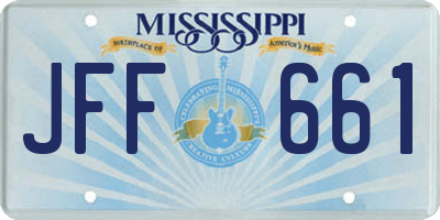 MS license plate JFF661