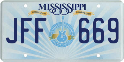 MS license plate JFF669