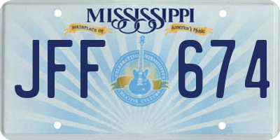 MS license plate JFF674