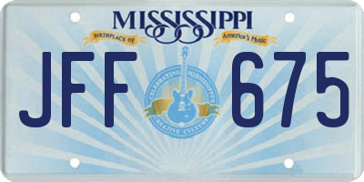 MS license plate JFF675