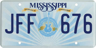 MS license plate JFF676
