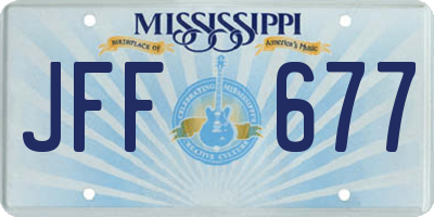 MS license plate JFF677