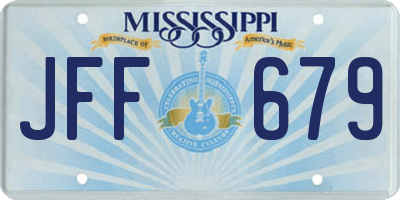 MS license plate JFF679
