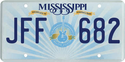 MS license plate JFF682