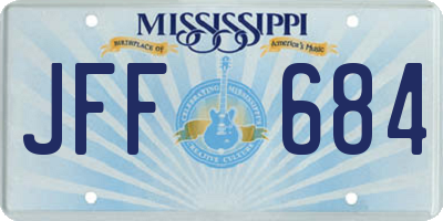 MS license plate JFF684