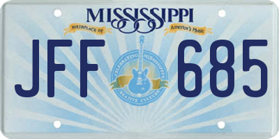 MS license plate JFF685