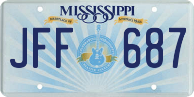 MS license plate JFF687