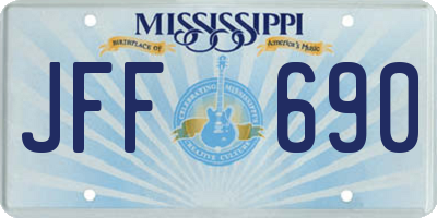 MS license plate JFF690