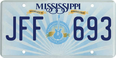 MS license plate JFF693