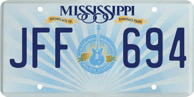 MS license plate JFF694