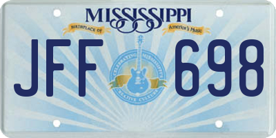 MS license plate JFF698