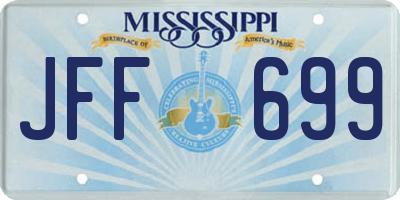 MS license plate JFF699