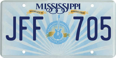 MS license plate JFF705