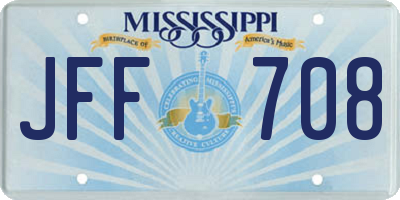MS license plate JFF708