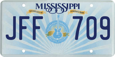MS license plate JFF709