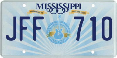 MS license plate JFF710