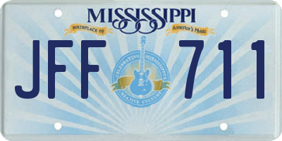 MS license plate JFF711