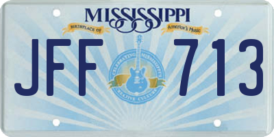 MS license plate JFF713