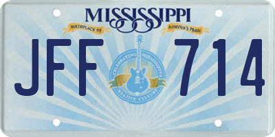 MS license plate JFF714