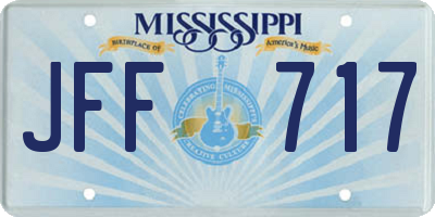 MS license plate JFF717