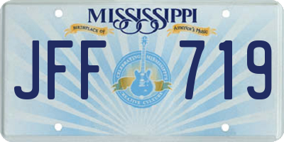 MS license plate JFF719