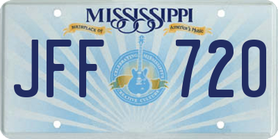 MS license plate JFF720