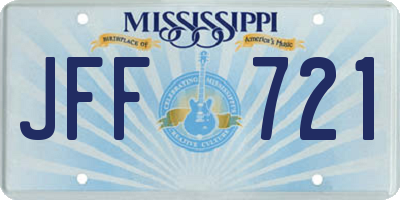 MS license plate JFF721