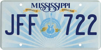 MS license plate JFF722