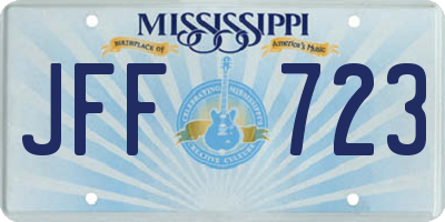 MS license plate JFF723