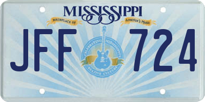 MS license plate JFF724
