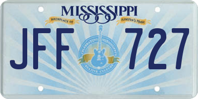 MS license plate JFF727