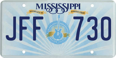 MS license plate JFF730