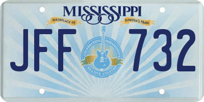 MS license plate JFF732
