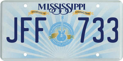 MS license plate JFF733