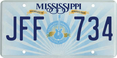 MS license plate JFF734