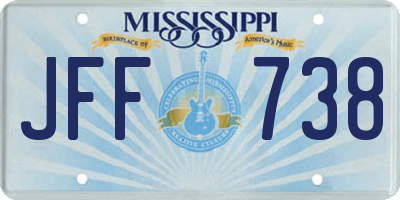 MS license plate JFF738
