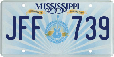 MS license plate JFF739