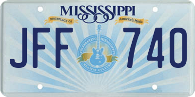MS license plate JFF740