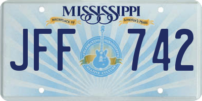 MS license plate JFF742