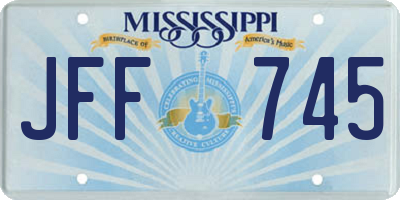 MS license plate JFF745