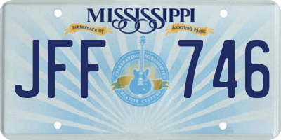 MS license plate JFF746