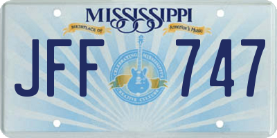 MS license plate JFF747