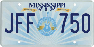 MS license plate JFF750