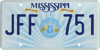 MS license plate JFF751