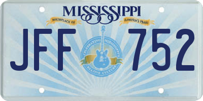 MS license plate JFF752