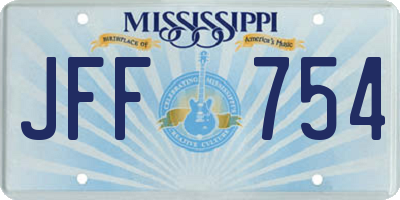 MS license plate JFF754