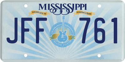 MS license plate JFF761
