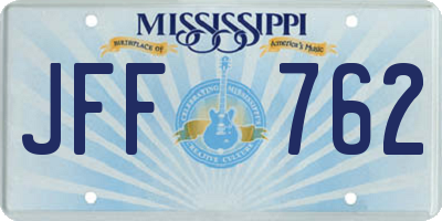 MS license plate JFF762