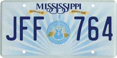 MS license plate JFF764