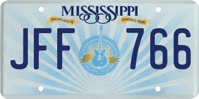 MS license plate JFF766